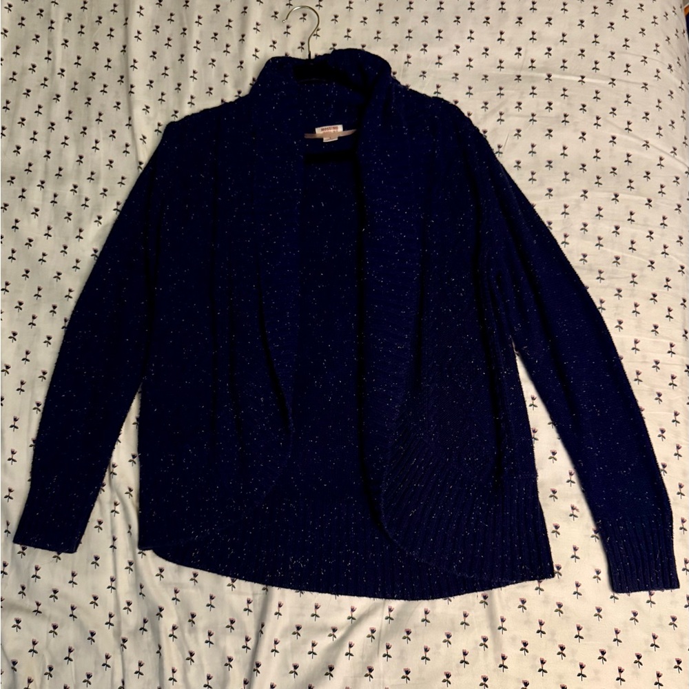 Mossimo Supply Co Navy with Colored Specks Cardigan Size Small